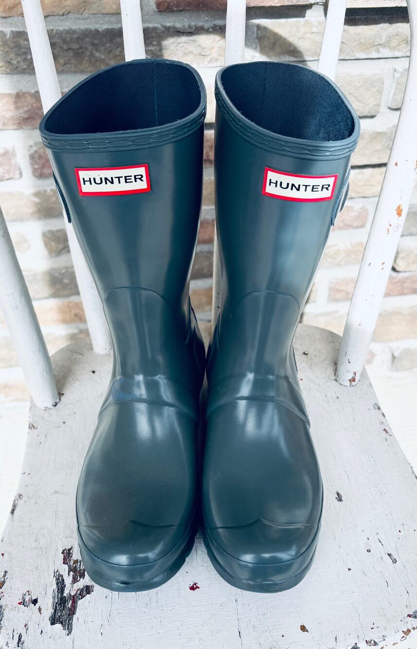 Women's Hunter Original Short Gloss Rain Boots, Gray, Size 8